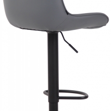 Barová stolička Lentini, syntetická koža, čierna / šedá - 4
