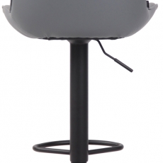Barová stolička Lentini, syntetická koža, čierna / šedá - 5