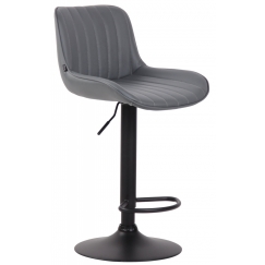 Barová stolička Lentini, syntetická koža, čierna / šedá