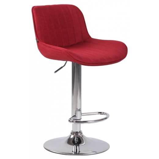 Barová stolička Lentini, textil, chróm / červená - 1