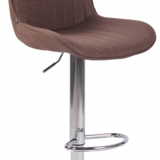 Barová stolička Lentini, textil, chróm / hnedá - 1