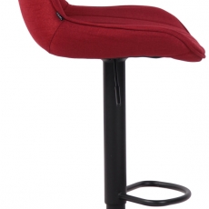 Barová stolička Lentini, textil, čierna / červená - 3