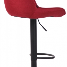 Barová stolička Lentini, textil, čierna / červená - 4