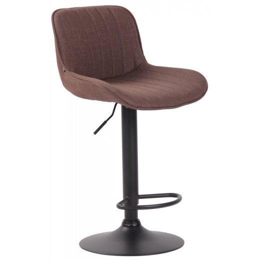 Barová stolička Lentini, textil, čierna / hnedá - 1