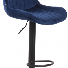 Barová stolička Lentini, textil, čierna / modrá - 1
