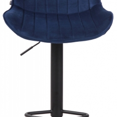 Barová stolička Lentini, textil, čierna / modrá - 2