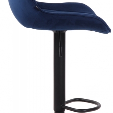 Barová stolička Lentini, textil, čierna / modrá - 3