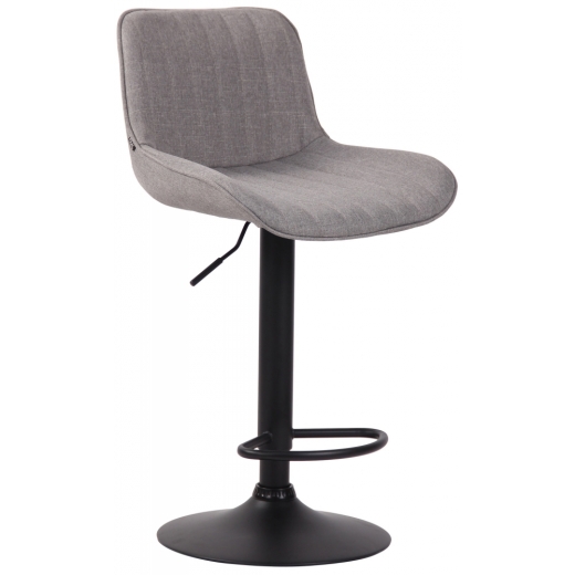 Barová stolička Lentini, textil, čierna / šedá - 1