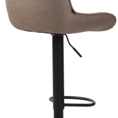 Barová stolička Lentini, textil, čierna / taupe - 4