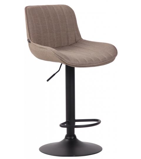 Barová stolička Lentini, textil, čierna / taupe