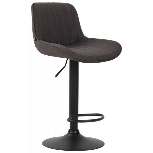 Barová stolička Lentini, textil, čierna / tmavo šedá - 1
