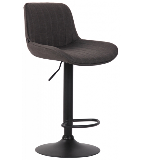 Barová stolička Lentini, textil, čierna / tmavo šedá