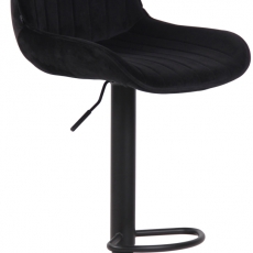 Barová stolička Lentini, zamat, čierna / čierna - 1