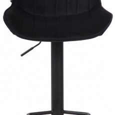 Barová stolička Lentini, zamat, čierna / čierna - 2