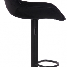 Barová stolička Lentini, zamat, čierna / čierna - 3