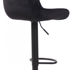 Barová stolička Lentini, zamat, čierna / čierna - 4