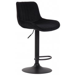 Barová stolička Lentini, zamat, čierna / čierna