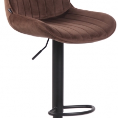 Barová stolička Lentini, zamat, čierna / hnedá - 1
