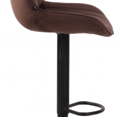 Barová stolička Lentini, zamat, čierna / hnedá - 3