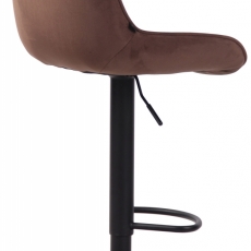 Barová stolička Lentini, zamat, čierna / hnedá - 4