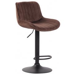 Barová stolička Lentini, zamat, čierna / hnedá