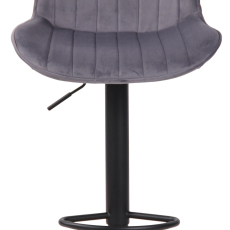 Barová stolička Lentini, zamat, čierna / tmavo šedá - 1