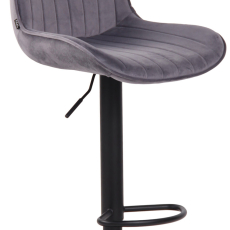 Barová stolička Lentini, zamat, čierna / tmavo šedá - 1