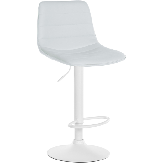Barová stolička Lex, syntetická koža, biely podstavec / biela - 1