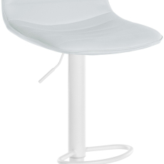 Barová stolička Lex, syntetická koža, biely podstavec / biela - 1