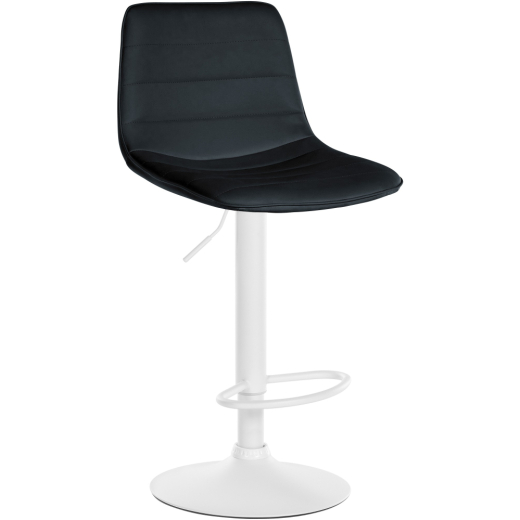 Barová stolička Lex, syntetická koža, biely podstavec / čierna - 1