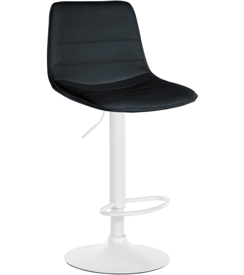 Barová stolička Lex, syntetická koža, biely podstavec / čierna