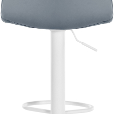 Barová stolička Lex, syntetická koža, biely podstavec / sivá - 4