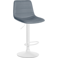 Barová stolička Lex, syntetická koža, biely podstavec / sivá