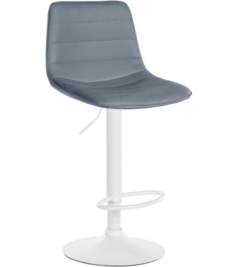 Barová stolička Lex, syntetická koža, biely podstavec / sivá