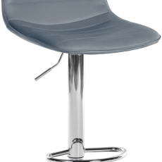 Barová stolička Lex, syntetická koža, chrómová podnož / sivá - 1