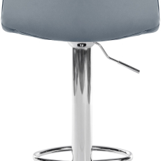 Barová stolička Lex, syntetická koža, chrómová podnož / sivá - 4
