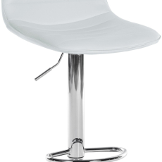 Barová stolička Lex, syntetická koža, chrómový podstavec / biela - 1