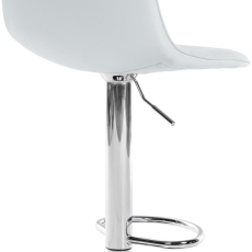 Barová stolička Lex, syntetická koža, chrómový podstavec / biela - 3