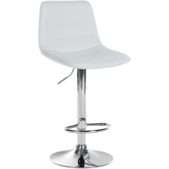 Barová stolička Lex, syntetická koža, chrómový podstavec / biela