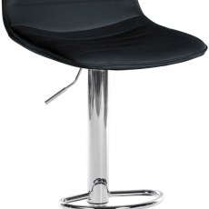 Barová stolička Lex, syntetická koža, chrómový podstavec / čierna - 1