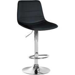 Barová stolička Lex, syntetická koža, chrómový podstavec / čierna