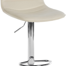 Barová stolička Lex, syntetická koža, chrómový podstavec / krémová - 1