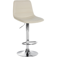 Barová stolička Lex, syntetická koža, chrómový podstavec / krémová