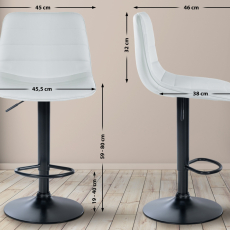 Barová stolička Lex, syntetická koža, čierny podstavec / biela - 2