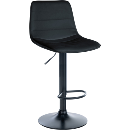 Barová stolička Lex, syntetická koža, čierny podstavec / čierna - 1