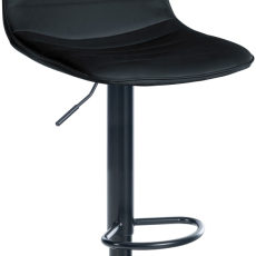 Barová stolička Lex, syntetická koža, čierny podstavec / čierna - 1