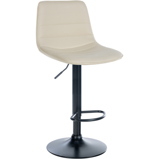 Barová stolička Lex, syntetická koža, čierny podstavec / krémová - 1