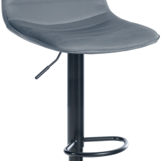 Barová stolička Lex, syntetická koža, čierny podstavec / sivá - 1