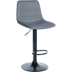 Barová stolička Lex, syntetická koža, čierny podstavec / sivá