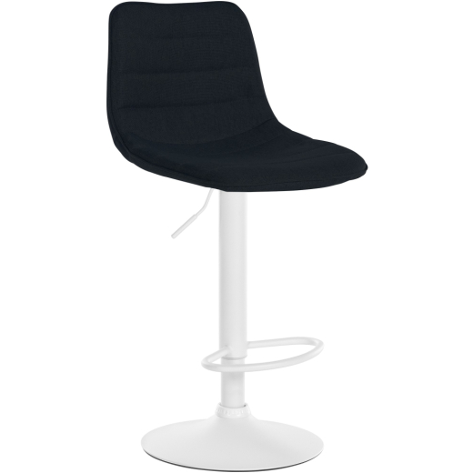 Barová stolička Lex, textil, biely podstavec / čierna - 1